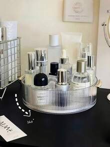360°旋转化妆品收纳盒，大容量透明托盘化妆品整理盒，适用于保湿霜、香水、化妆品、洗面奶等，可用作梳妆台收纳盒、房间装饰、圣诞节和万圣节礼物、女孩房收纳盒、珠宝盒、香水架 - 無色 - 查看 11