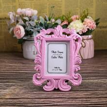 Square Wedding Photo Frame Retro Photo Frame Ornament ID Resin Photo Frame Baroque Photo Holder Frame Photo Prop Wedding Home Decor Gift - Multicolor - View 11