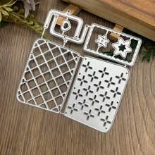 3D Background Frame Metal Cutting Dies, Scrapbooking Tools, Carbon Steel Embossing Template For Paper Card Making, Photo Album Art, Handicrafts (Rhombus Layered Design) - Silver-white - View 5