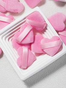 10/20/30/60pcs Packaging Mini Water Drop Shaped Cotton Powder Puffs, Made Of Ultra-Soft Velvet Material, Designed Specifically For Shaping Eyes And Eye Corners, Suitable For All Skin Types - Baby Pink - View 8