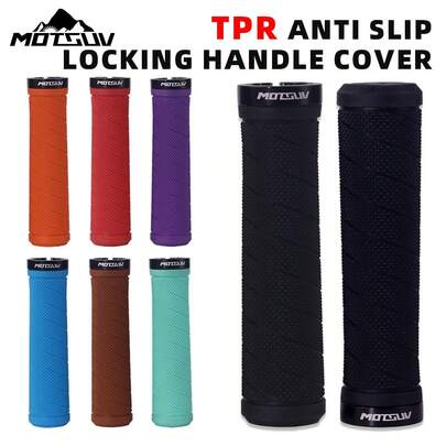 MOTSUV One-Sided Locking Rubber Grip Sleeve, Comfortable Anti-Slip Shock-Absorbing Cycling Handlebar Cover For Mountain Bikes