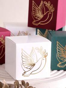 5 hộp quà hình chim bồ câu cao cấp dành cho tín ngưỡng Cơ đốc giáo, thiết kế cành ô liu dập nổi mạ vàng, hộp đựng kẹo mini thích hợp cho các sự kiện tôn giáo. - Nhiều màu - Xem 2