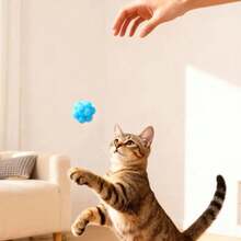 2pcs Elastic High Cat Toy Balls, Interactive Chew Toys, Dental Cleaning Training, Suitable Cat Supplies - Multicolor - View 6