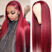 200% Density 34 Inch 13*4 Straight HD Transparent Lace Front Wigs With Baby Hair - Pre Plucked Pre Bleached Lace Frontal Wigs Glueless With Natural Hairline - Brazilian Virgin Pre Cutting Pre Pulling Pre Ironing Lace Closure Wigs Frontal Glueless - Wear And Go No Glue Needed No Skills Human Frontal Hair Wigs Glueless Weaves Wigs For Women Daily Use Blended Hair - SBUG/99J - View 8