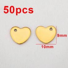 50个不锈钢心形吊坠，适合DIY珠宝制作 - 50個 - 查看 11