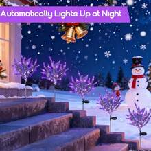 1 pieza Luz de jardín con flores de lavanda artificiales alimentada por energía solar con 7 flores, función de carga solar automática y iluminación nocturna - Luz de decoración exterior, nueva lámpara rural de planta y flor para senderos, césped, patio trasero - Iluminación paisajística con encendido/apagado automático, decoración solar para Navidad, boda y jardín - Lavanda morada - Ver 10