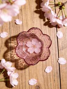 2pcs/6pcs Set Cherry Blossom Sauce Plate Set, Pink Cherry Blossom Crystal Plastic Appetizer Plate, Dipping Bowl, Tasting Plate, Serving Plate, Seasoning Dish, Small Bowl, Ice Cream Snack Soy Sauce Dish, Tableware - Multicolor - View 5