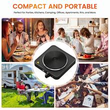 SUPERLEX 1500W Electric Stove, 4-In-1 Induction Cooker Table, Portable Cooking Hot Plate, 5-Speed Temperature Control Portable Cooking Hot Plate, Heating Indicator Light, Overheating Protection. Suitable For All Cookers, Suitable For RV/Home/Camping/Apartment - Ver 8