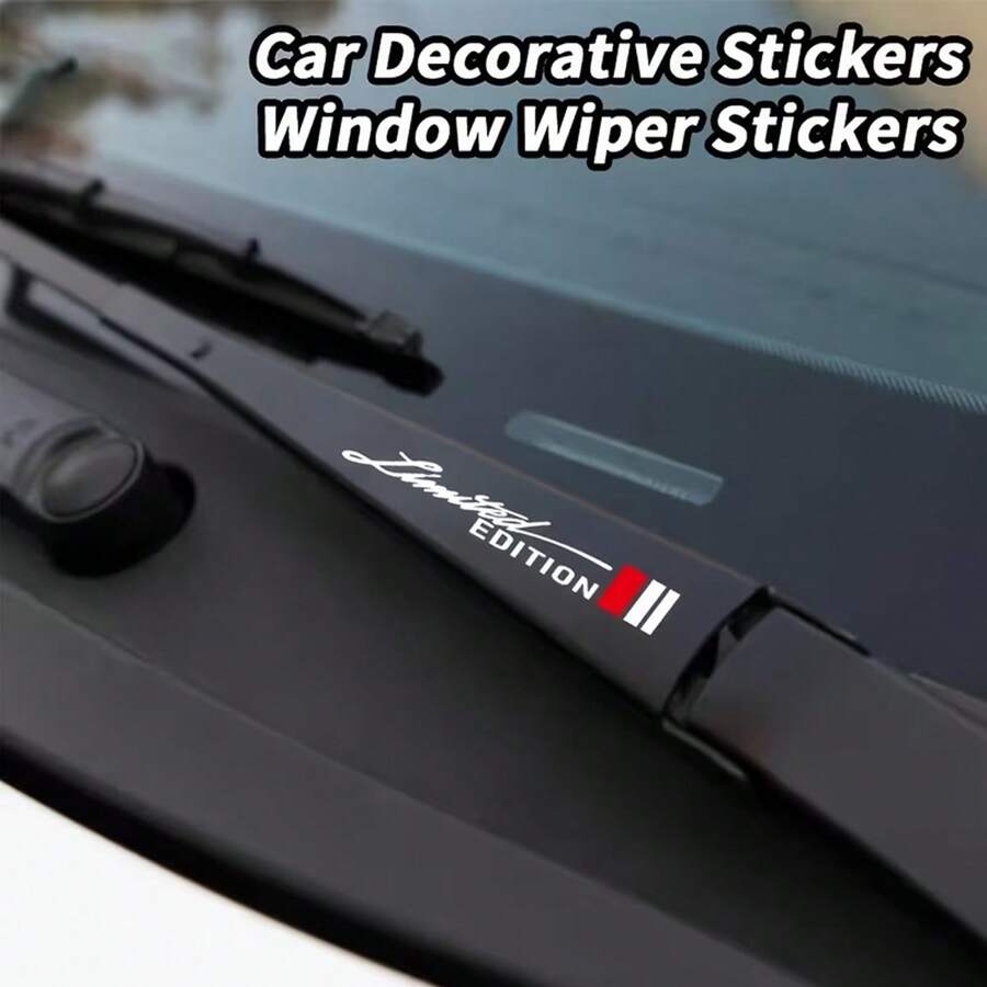 2pcs Car Windshield Sticker | Hand Wave Rear Wiper Sticker, Universal, Vinyl, Suitable For All Models - A - View 1