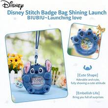 Disney 官方授权史迪奇圆形零钱包钥匙扣，毛绒史迪奇玩偶零钱包，儿童生日礼物 - 彩色 - 查看 6