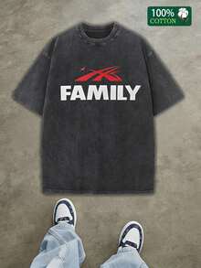 Camiseta gráfica lavada oversize para hombres "Dios es bueno todo el tiempo" Fe cristiana Camiseta vintage de streetwear - Negro - Ver 3