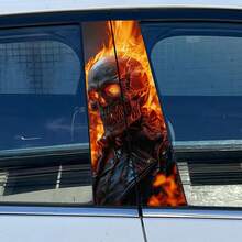 2片装高级汽车B柱贴纸 | 创意防刮擦中柱改装保护膜贴纸，半哑光乙烯基材质，自粘式，可重复使用 - A - 查看 4