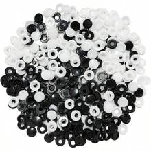 Screw Caps - 200 Black And White Plastic Caps, Replacement Caps, One Piece Accessories - A - View 1
