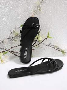 Women's Fashion Slippers - Lightweight, Breathable, Open-Toe, Flat, Casual Summer Shoes With Comfortable Insole And Adjustable Strap For Easy Walking,Beach Shoes,Flip Flops - Black - View 6