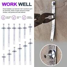 50Pcs Silver M6 X 50mm Alloy Steel Concrete Anchors, Drive Expansion Nail, Hammer Drive Nail Set, 1/4\ Diameter, Approx 2\ Length For Concrete, Brick, Masonry - M6x50mm - View 6