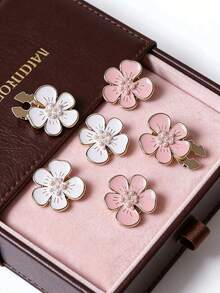 1pc High-End Elegant European And American Style Camellia Flower Button Cover Clasp, Suitable For Formal Occasions Like Balls, Weddings, Galas, Parties, Birthdays, Cosplay, Festivals, Fashion Accessory For Women - Multicolor - View 5