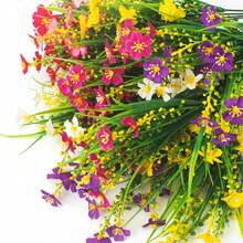 10pcs Artificial Outdoor Flowers - UV Resistant, Colorful Fake Flowers And Plants For Indoor/Outdoor Decor, Home, Garden, Porch | Ideal For Weddings, Engagements, St. Patrick's Day, Easter, Valentine's Day, Mother's Day, Thanksgiving, Floral Arrangements (Random Colors) - Multicolor - View 4