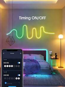 شريط إضاءة LED متعدد الألوان مع جهاز تحكم عن بعد وتحكم عبر التطبيق، أضواء حبل نيون USB قابلة للتشكيل DIY مع تأثيرات RGB مقسمة وإضاءة خيالية، مزامنة الموسيقى وتغيير الألوان، مناسبة للألعاب & غرف النوم أضواء LED أضواء ديكور العطلات إضاءة ديكور عيد الميلاد - ضوء متعدد الألوان - مشاهدة 4