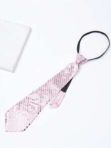 Sequin Drawstring Tie, Solid Color Minimalist Zipper Tie, Suitable For Gatherings, Performances, Parties - Multi-color Breathable, Colorfast and Wear-resistant - View 7