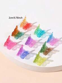 20/30pcs Random Color Butterfly Hair Clips For Girls, Everyday Wear Butterfly Hair Claws - Multicolor - View 6