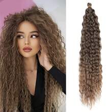 Tóc giả xoăn sóng nước, tóc móc sợi, tóc xoăn tự nhiên kiểu Afro để dệt, tóc nối gợn sóng sâu. - Nhiều màu - Xem 6