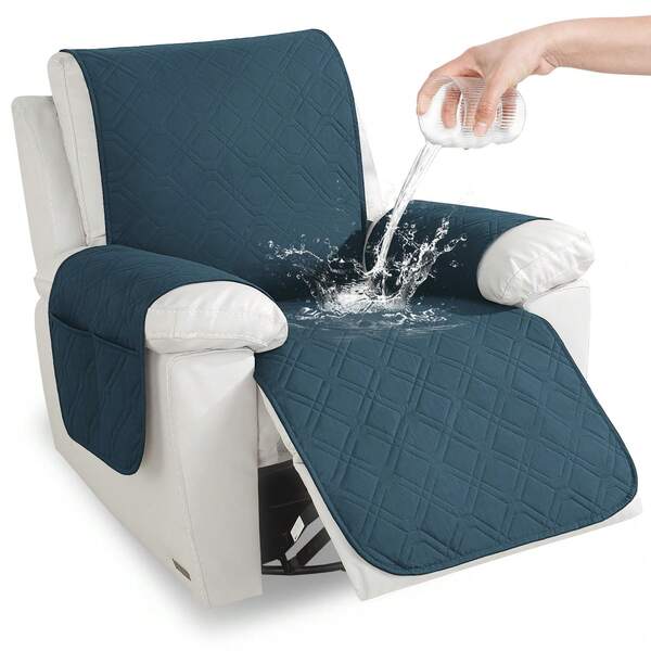 YSTYLE Waterproof 1-Seater Armchair Cover, Reclining Relaxing Chair Cover, Scratch-Resistant And Stain-Resistant Armchair Cover, Non-Slip Electric Chair Cover, Dark Green