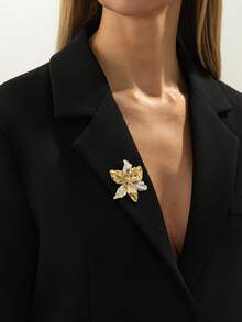 1枚波西米亚风双色荷叶边花瓣时尚胸针，优雅奢华，适合日常、派对、约会、女性节日生日等场合，百搭珠宝礼品。 - 胸針 - 查看 5