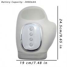 Hot Compress Hand Massager, 2000mAh Large Battery, 5V Charging, 10W,Air Pressure & Intelligent Heated, 3 Modes, Office & Travel Use - Light Grey - View 4