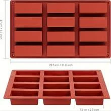 1pc Silicone Granola Bar Mold, 6/12 Cavity Rectangular Protein Bar Mold, Silicone Baking Mold Suitable For Butter/Chocolate/Candy/Cereal/Energy Bars - Multicolor - View 2