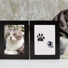 2-Fold Pet Photo Frame, Includes 1 Ink Pad, Folding Frame, DIY Frame Kit - , Memorabilia, Perfect Holiday Gift - Two-fold Printed Photo Frame - View 5