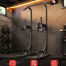 Power Tower Pull Up Bar & Dip Station, 450LB Capacity, Heavy-Duty Carbon Steel Home Gym For Pull-Ups, Dips & Core Training - Black - View 6