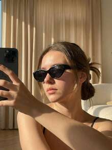 5 Pairs Of High-Quality Black Fashion Glasses For Teenagers And Young Adults, Offering A Variety Of Classic And Modern Designs To Suit Different Face Shapes And Style Preferences - Black - View 2