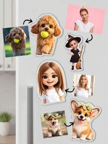Nam châm in chân dung theo yêu cầu, nam châm ảnh acrylic, nam châm in hình mặt chó theo yêu cầu, quà tặng cho người yêu mèo, nam châm lưu niệm du lịch từ ảnh của bạn. - Nhiều màu - Xem 4