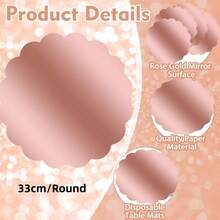 12/24 件装，33 厘米餐垫，一次性玫瑰金花朵餐垫，适用于圣诞节、餐厅、生日、派对、宴会、咖啡馆、毕业派对。 - 查看 4