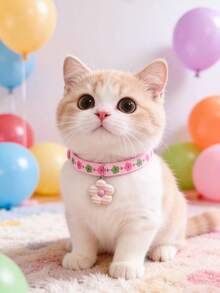 1 Kiểu vòng cổ cho thú cưng mặt dây chuyền hoa dễ thương, vòng cổ cho mèo, vòng cổ cho chó, kích thước cổ có thể điều chỉnh, phụ kiện chụp ảnh thú cưng, quà tặng ngày lễ, quà tặng sinh nhật. - Nhiều màu - Xem 10