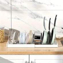 1PCS 10 Tier Expandable Saucepan Pan Pot Lid Holder Kitchen Organiser Rack Storage White - White - View 6
