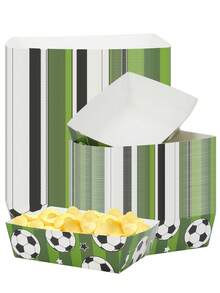 10/20/30pcs Football Party Food Trays, Football Birthday Party Supplies, Football Party Favors, Football Paper Plates, Football Food Boats For Football Theme Birthday Party Decoration - Type a - View 3