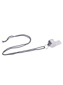 Silver Stainless Steel Whistle, 6-Digit Metal Referee Whistle, Emergency Whistle, Sports Fan Whistle With Black Lanyard - Multicolor - View 12