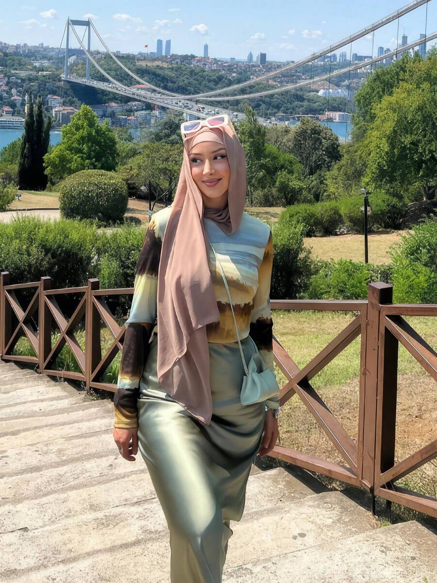 1pc Spring/Summer Fashion Tie-Dye Slim Top Women Outfit - Multicolor 2 - View 1