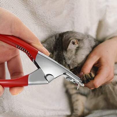 不锈钢V型宠物指甲钳，猫狗指甲修剪器美容用品