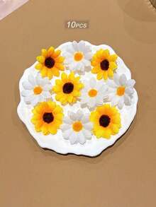 10pcs Sunflower Hair Clips, Korean Style Hairpins, Hair Accessories - 彩色 - 查看 9