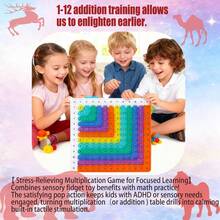 数学学习泡泡板 – 1-12 加法表儿童益智玩具 - 橘色 - 查看 3