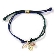 1pc Fashionable Minimalist Gold Cross Bracelet, Jesus Bracelet, Woven Red Rope Adjustable Bracelet, Birthday Gift, Valentine's Day Gift, Anniversary Gift - Multicolor - View 8