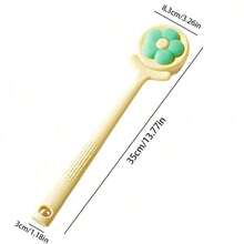 1pc Flower Shaped Loofah Back Scrubber, Soft Bristle Long Handle Body Brush For Bathing And Shower Cleaning - 1pc - View 7