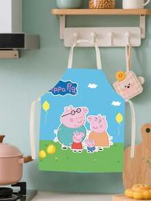 Peppa Pig 卡通成人无袖围裙，亲子居家厨房清洁防污腰罩，专为用餐设计 - 彩色 - 查看 9