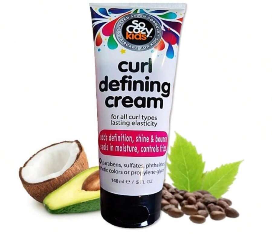 SoCozy Curl Defining Cream (5 Fl Oz) Kids Curl Cream For Curly Hair, Adds Definition, Shine &Amp; Bounce, Hair Cream For Wavy, Coily And Curly Hair, Enriched With Vitamins, Castor Seed, &Amp; Avocado Oil - White - View 1