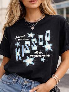 Show Harry Style Brazil 2026 T-Shirt Kissco Disco Globo Tour Streetwear  Oversized Blouse Kiss All The Time Show Hs Black Band Music Festival Show - 黑色 - 查看 6