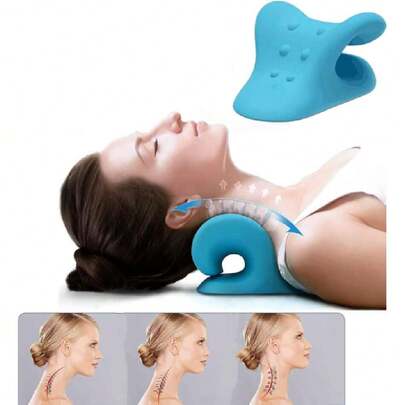 Relajador de Cuello y Hombro,Estirador Cuello con Masaje ,Almohada Cervical para Relajación y Aliviar el Dolor de Cuello,Dispositivo Portátil de Tracción Cervical Cuello,Soporte para Cuello,43371342