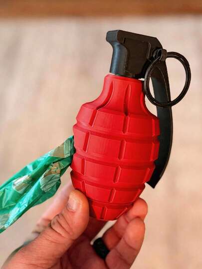 MK2 Grenade Shaped Dog Poop Bag Dispenser, Side-Pull Design, No Glue Needed, Easy To Open And Clean
