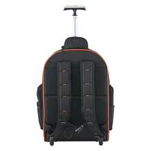 Werkzeugrucksack mit Rollen, 50 kg Tragkraft, 72 Taschen, Werkzeugtasche, verstellbarer Teleskopgriff & stabile Basis, Arbeitsrucksack-Organizer für Bau & Mechanik, 450x275x560 mm - 38,1 cm (15 Zoll), 1680D Oxford-Gewebe - Übersicht 8